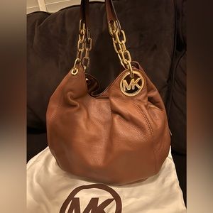 MICHAEL KORS Womens Brown/tan Pebbled Leather Hobo Shoulder Bag